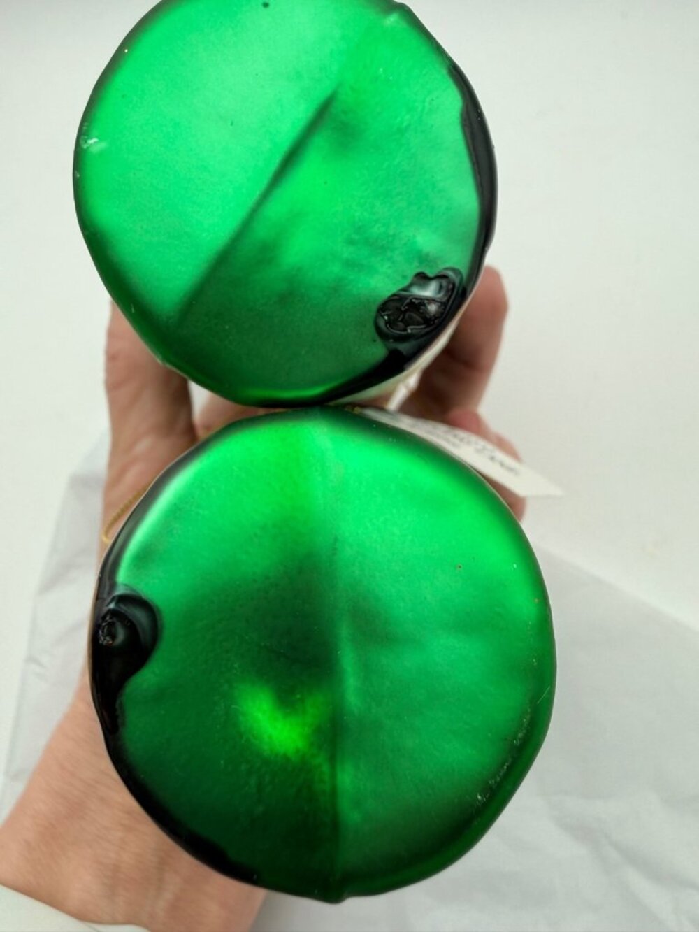 Macy's Glass Ornaments Holiday Lane 2019 Santa Christmas Green Coffee Cup -2 - Picture 8 of 9